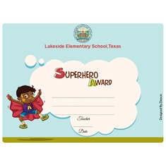 Super Hero Boy Classroom Award Certificate